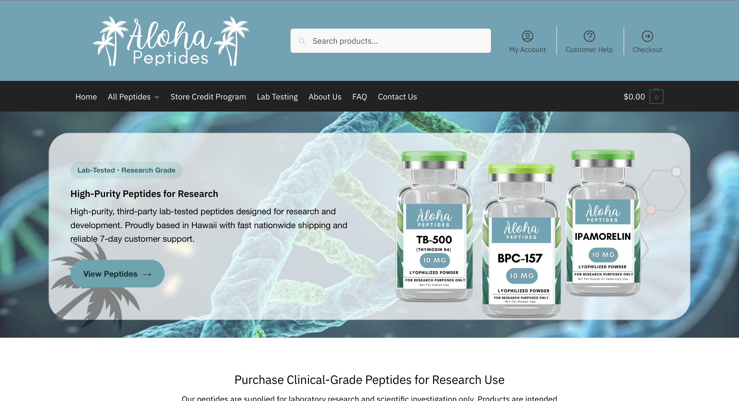 Aloha Peptides website